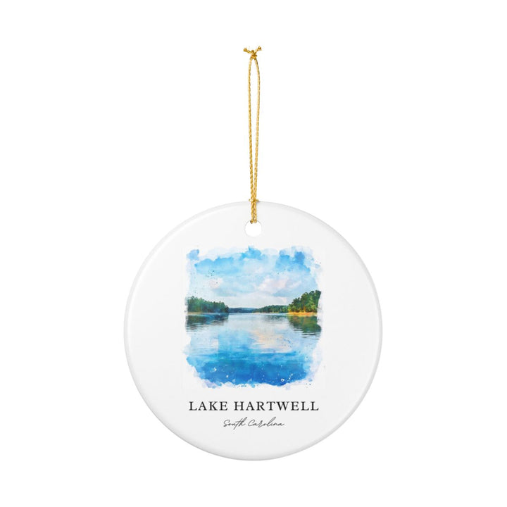 Lake Hartwell South Carolina Ornament: Unique Lake Hartwell Souvenir, Lake Hartwell South Carolina Xmas Decor, and Authentic Lake Hartwell Gift