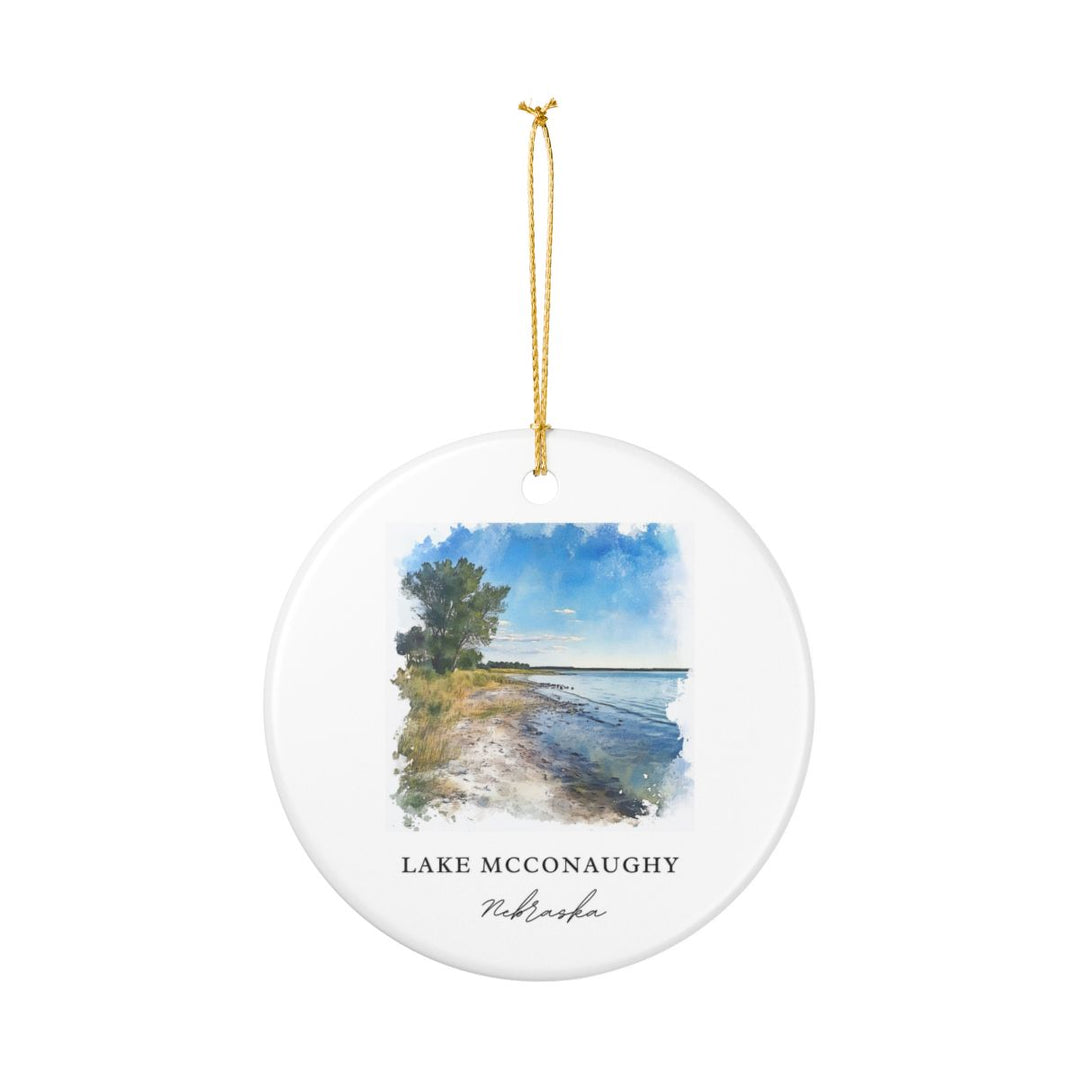 Lake Mcconaughy Nebraska USA Ornament: Unique Lake Mcconaughy Souvenir, Lake Mcconaughy Nebraska Xmas Decor, and Authentic Lake Mcconaughy Gift