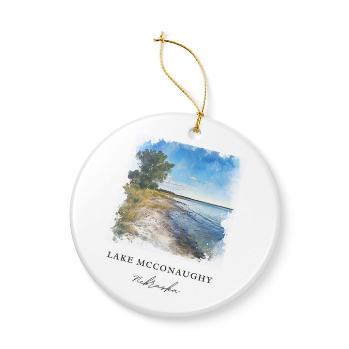 Lake Mcconaughy Nebraska USA Ornament: Unique Lake Mcconaughy Souvenir, Lake Mcconaughy Nebraska Xmas Decor, and Authentic Lake Mcconaughy Gift