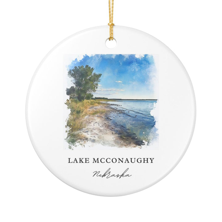 Lake Mcconaughy Nebraska USA Ornament: Unique Lake Mcconaughy Souvenir, Lake Mcconaughy Nebraska Xmas Decor, and Authentic Lake Mcconaughy Gift