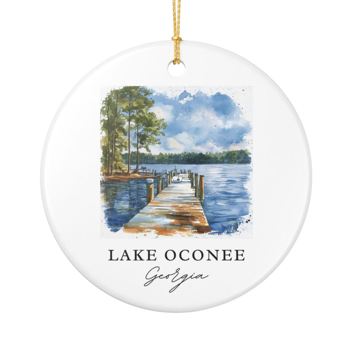Lake Oconee Georgia USA Ornament: Unique Lake Oconee Souvenir, Lake Oconee Georgia Xmas Decor, and Authentic Lake Oconee Gift