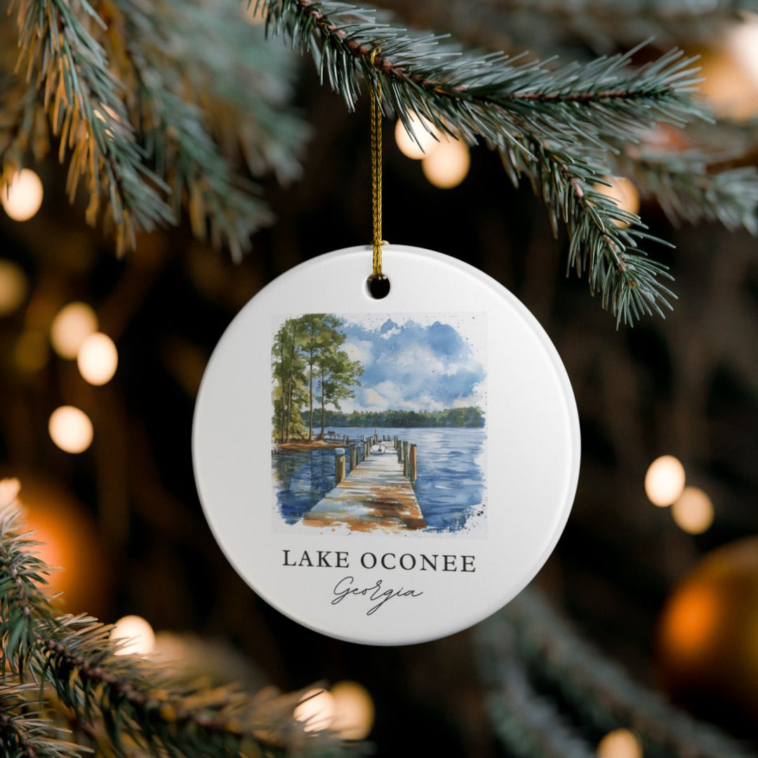 Lake Oconee Georgia USA Ornament: Unique Lake Oconee Souvenir, Lake Oconee Georgia Xmas Decor, and Authentic Lake Oconee Gift