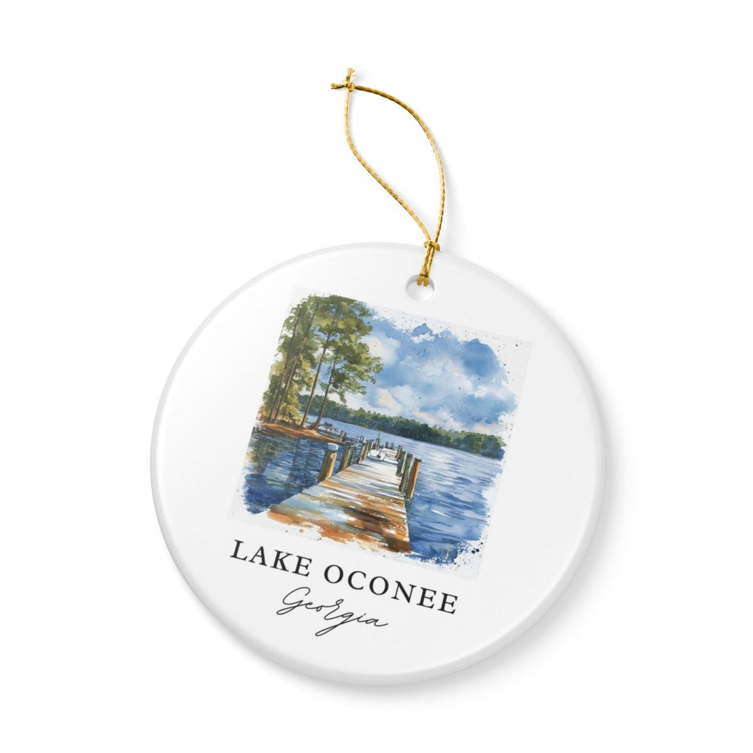 Lake Oconee Georgia USA Ornament: Unique Lake Oconee Souvenir, Lake Oconee Georgia Xmas Decor, and Authentic Lake Oconee Gift