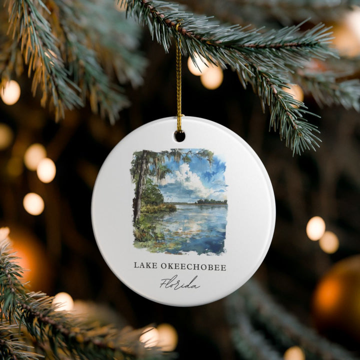 Lake Okeechobee Florida Ornament: Unique Lake Okeechobee Souvenir, Lake Okeechobee Florida Xmas Decor, and Authentic Lake Okeechobee Gift