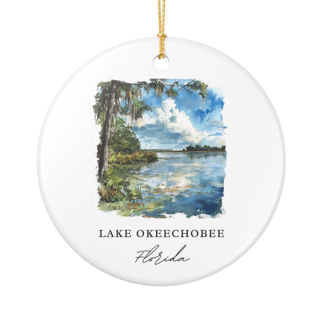 Lake Okeechobee Florida Ornament: Unique Lake Okeechobee Souvenir, Lake Okeechobee Florida Xmas Decor, and Authentic Lake Okeechobee Gift