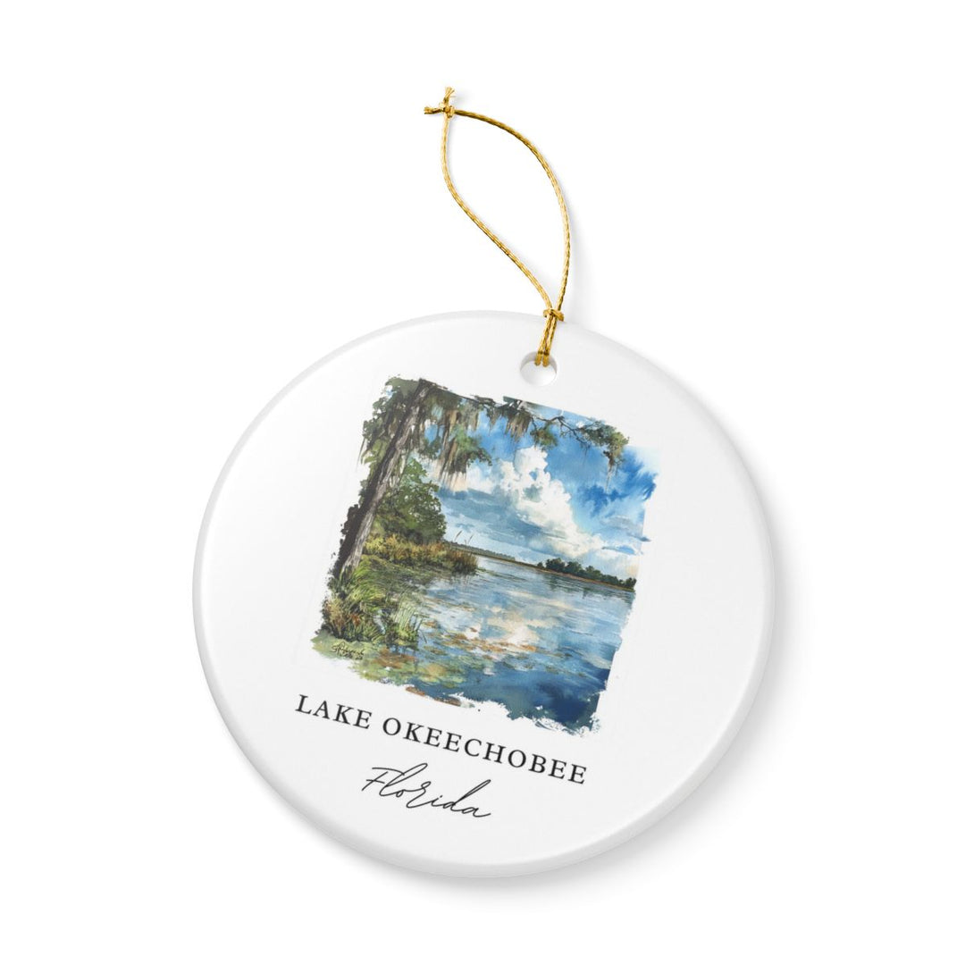 Lake Okeechobee Florida Ornament: Unique Lake Okeechobee Souvenir, Lake Okeechobee Florida Xmas Decor, and Authentic Lake Okeechobee Gift