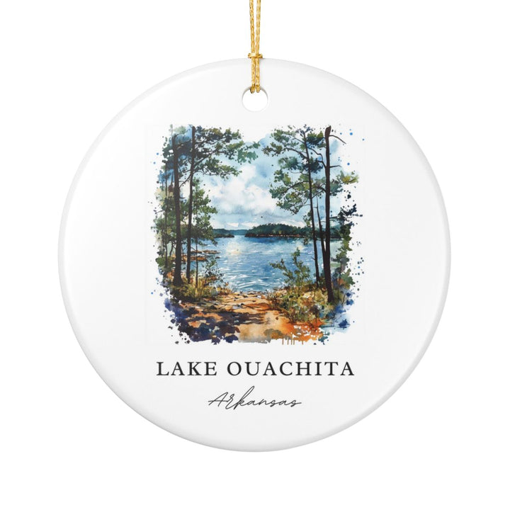 Lake Ouachita Arkansas USA Ornament: Unique Lake Ouachita Souvenir, Lake Ouachita Arkansas Xmas Decor, and Authentic Lake Ouachita Gift