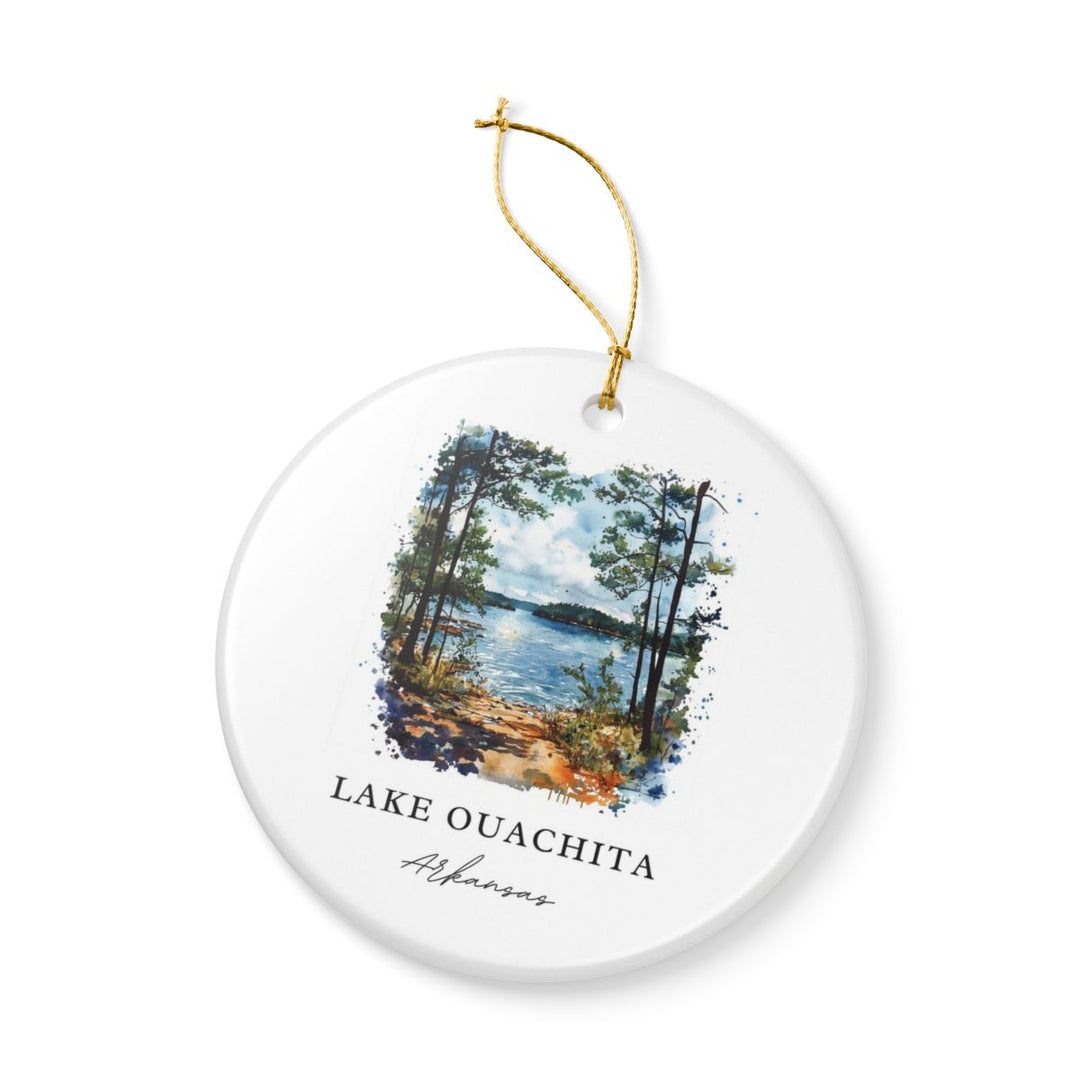 Lake Ouachita Arkansas USA Ornament: Unique Lake Ouachita Souvenir, Lake Ouachita Arkansas Xmas Decor, and Authentic Lake Ouachita Gift