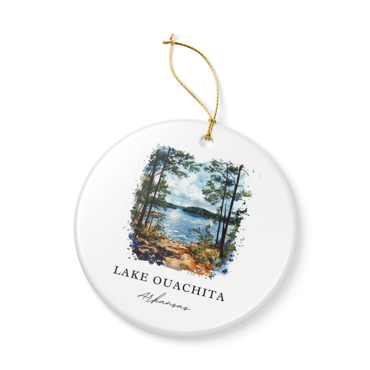 Lake Ouachita Arkansas USA Ornament: Unique Lake Ouachita Souvenir, Lake Ouachita Arkansas Xmas Decor, and Authentic Lake Ouachita Gift