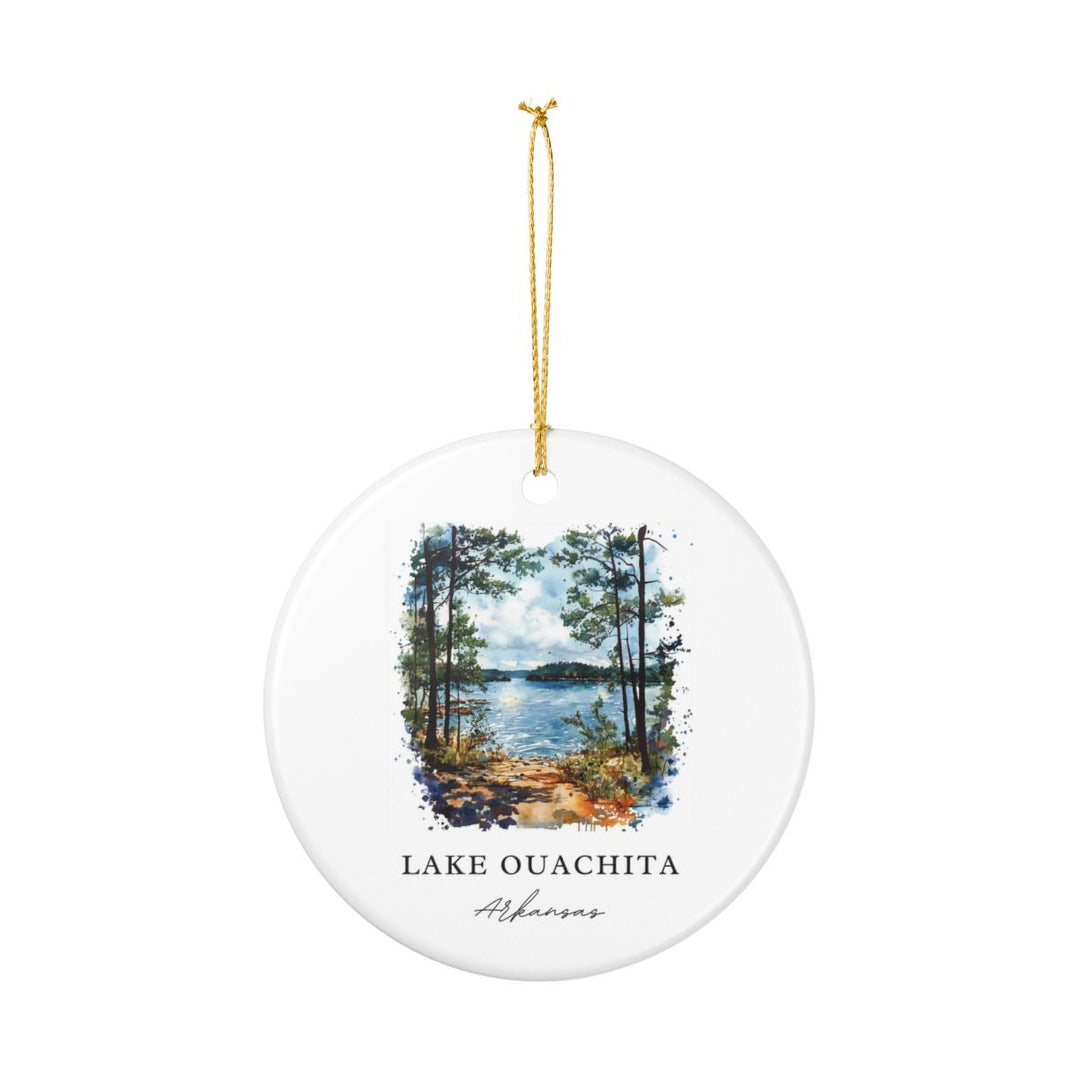 Lake Ouachita Arkansas USA Ornament: Unique Lake Ouachita Souvenir, Lake Ouachita Arkansas Xmas Decor, and Authentic Lake Ouachita Gift