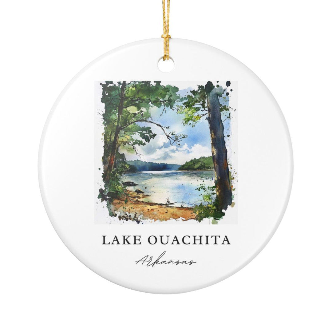 Lake Ouachita Arkansas USA Ornament: Unique Lake Ouachita Souvenir, Lake Ouachita Arkansas Xmas Decor, and Authentic Lake Ouachita Gift