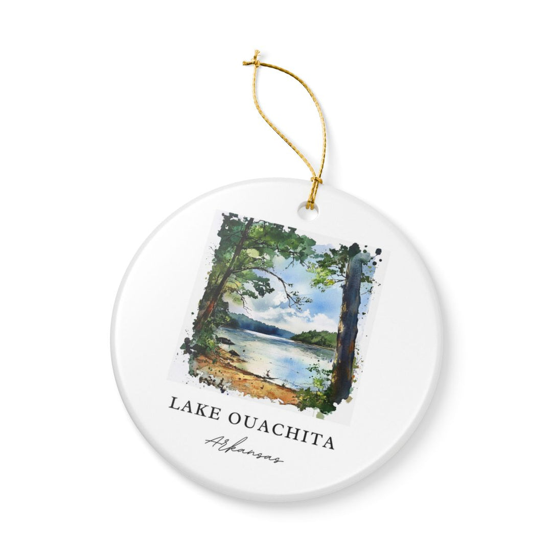 Lake Ouachita Arkansas USA Ornament: Unique Lake Ouachita Souvenir, Lake Ouachita Arkansas Xmas Decor, and Authentic Lake Ouachita Gift