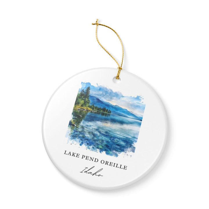 Lake Pend Oreille Idaho USA Ornament: Unique Lake Pend Oreille Souvenir, Lake Pend Oreille Idaho Xmas Decor, and Authentic Lake Pend Oreille Gift