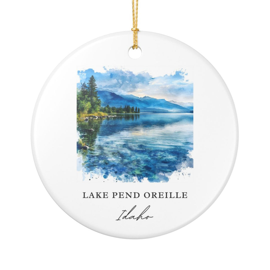 Lake Pend Oreille Idaho USA Ornament: Unique Lake Pend Oreille Souvenir, Lake Pend Oreille Idaho Xmas Decor, and Authentic Lake Pend Oreille Gift