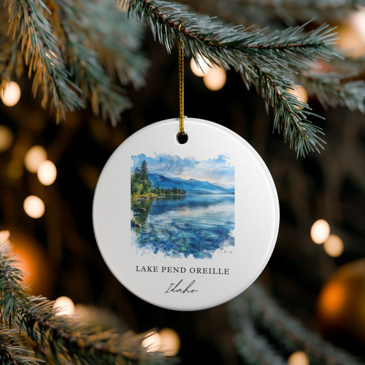 Lake Pend Oreille Idaho USA Ornament: Unique Lake Pend Oreille Souvenir, Lake Pend Oreille Idaho Xmas Decor, and Authentic Lake Pend Oreille Gift