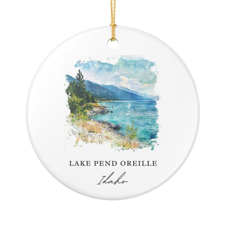 Lake Pend Oreille Idaho USA Ornament: Unique Lake Pend Oreille Souvenir, Lake Pend Oreille Idaho Xmas Decor, and Authentic Lake Pend Oreille Gift