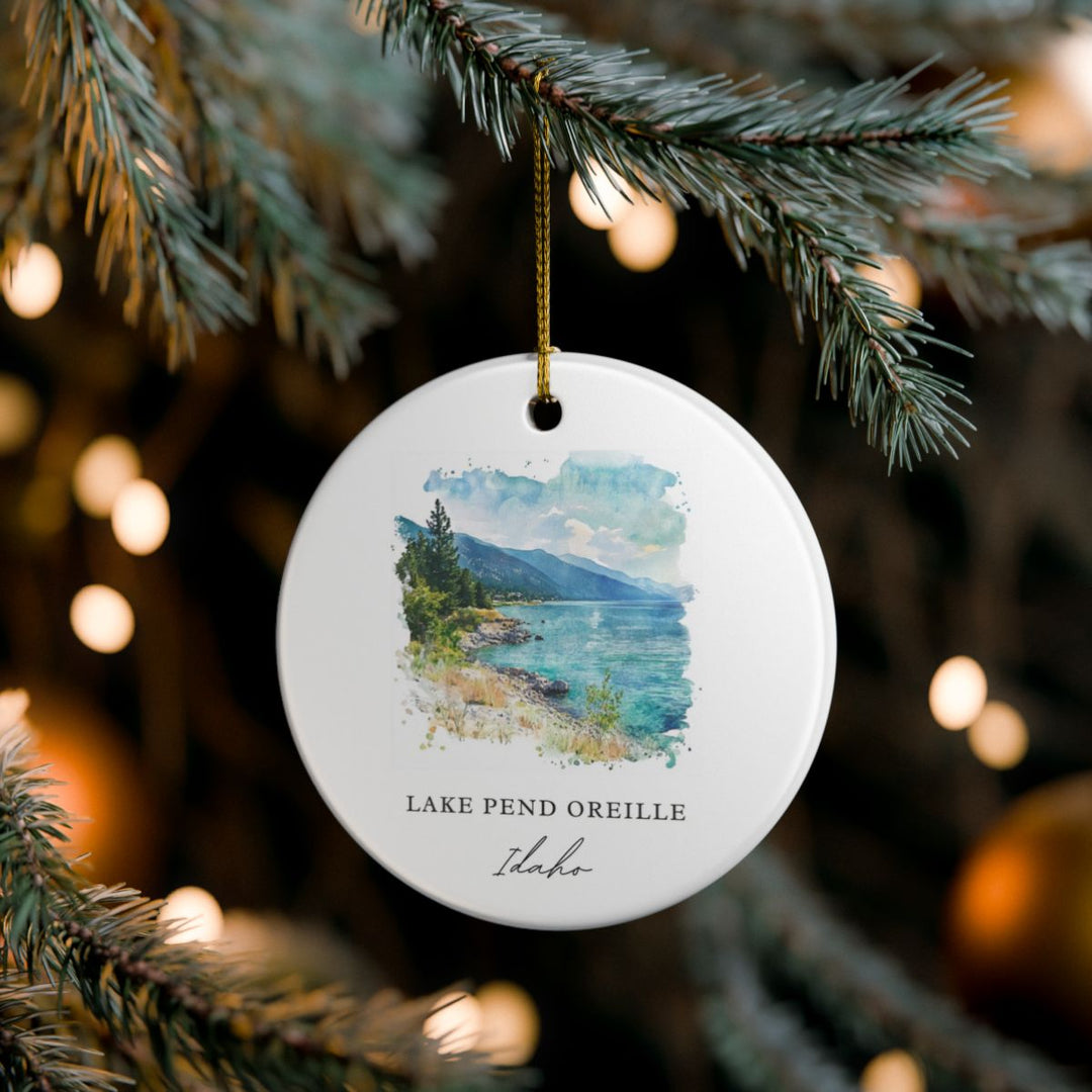 Lake Pend Oreille Idaho USA Ornament: Unique Lake Pend Oreille Souvenir, Lake Pend Oreille Idaho Xmas Decor, and Authentic Lake Pend Oreille Gift