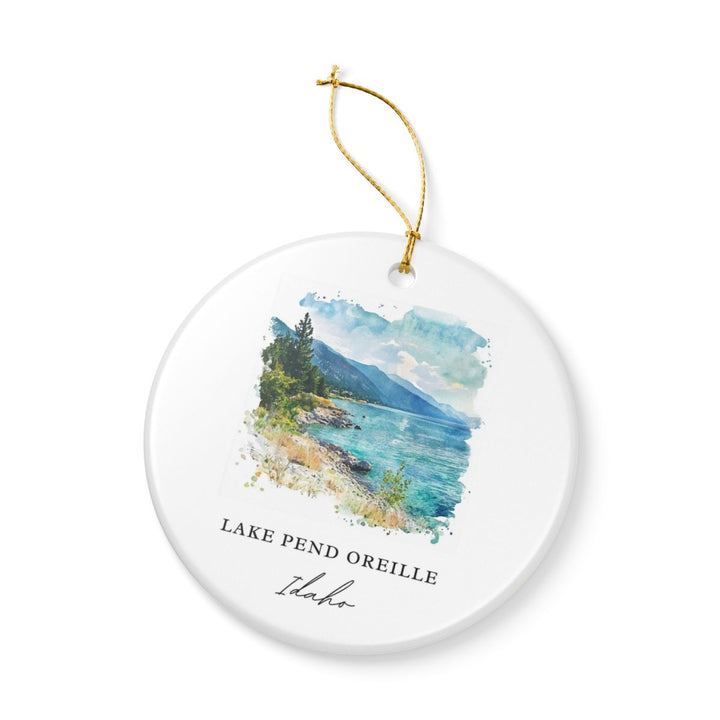 Lake Pend Oreille Idaho USA Ornament: Unique Lake Pend Oreille Souvenir, Lake Pend Oreille Idaho Xmas Decor, and Authentic Lake Pend Oreille Gift