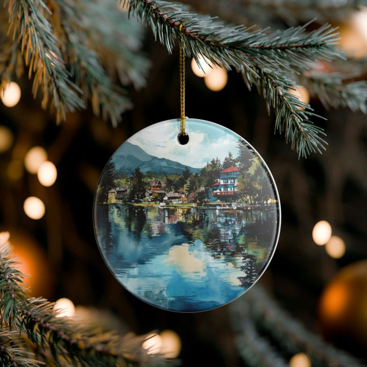 Lake Placid New York Ornament: Unique Lake Placid Souvenir, Lake Placid New York Xmas Decor, and Authentic Lake Placid Gift