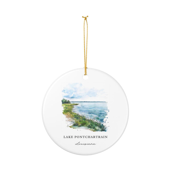 Lake Pontchartrain Louisiana Ornament: Unique Lake Pontchartrain Souvenir, Lake Pontchartrain Xmas Decor, and Authentic Lake Pontchartrain Gift