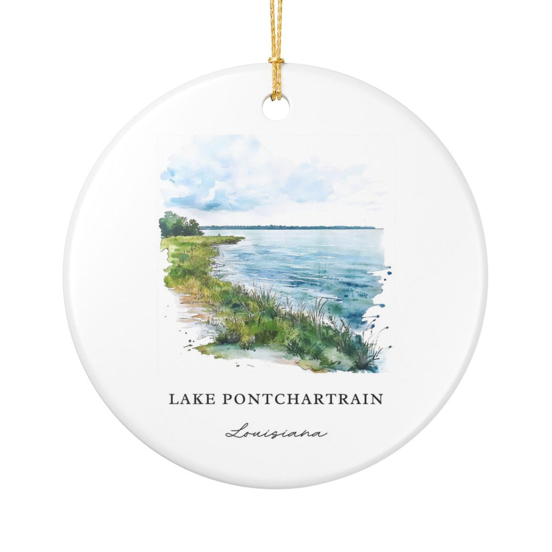 Lake Pontchartrain Louisiana Ornament: Unique Lake Pontchartrain Souvenir, Lake Pontchartrain Xmas Decor, and Authentic Lake Pontchartrain Gift