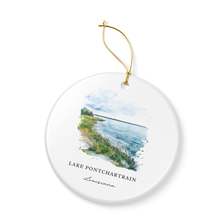 Lake Pontchartrain Louisiana Ornament: Unique Lake Pontchartrain Souvenir, Lake Pontchartrain Xmas Decor, and Authentic Lake Pontchartrain Gift