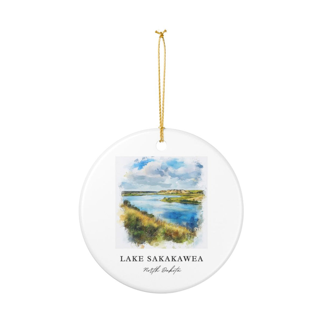 Lake Sakakawea North Dakota Ornament: Unique Lake Sakakawea Souvenir, Lake Sakakawea North Dakota Xmas Decor, and Authentic Lake Sakakawea Gift