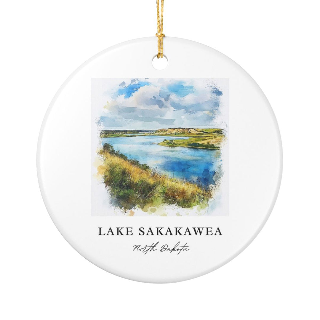 Lake Sakakawea North Dakota Ornament: Unique Lake Sakakawea Souvenir, Lake Sakakawea North Dakota Xmas Decor, and Authentic Lake Sakakawea Gift