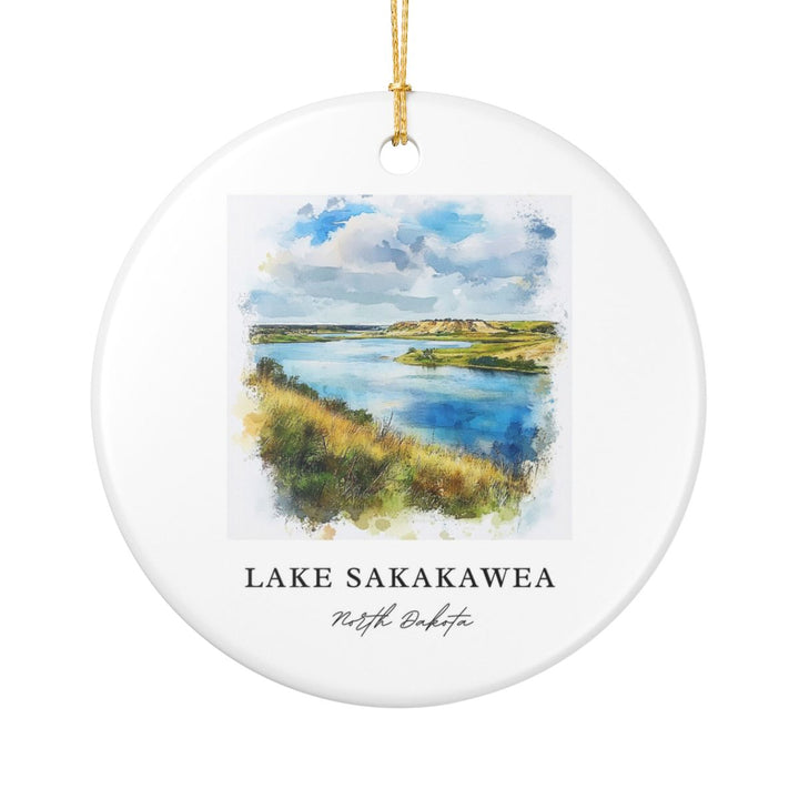 Lake Sakakawea North Dakota Ornament: Unique Lake Sakakawea Souvenir, Lake Sakakawea North Dakota Xmas Decor, and Authentic Lake Sakakawea Gift