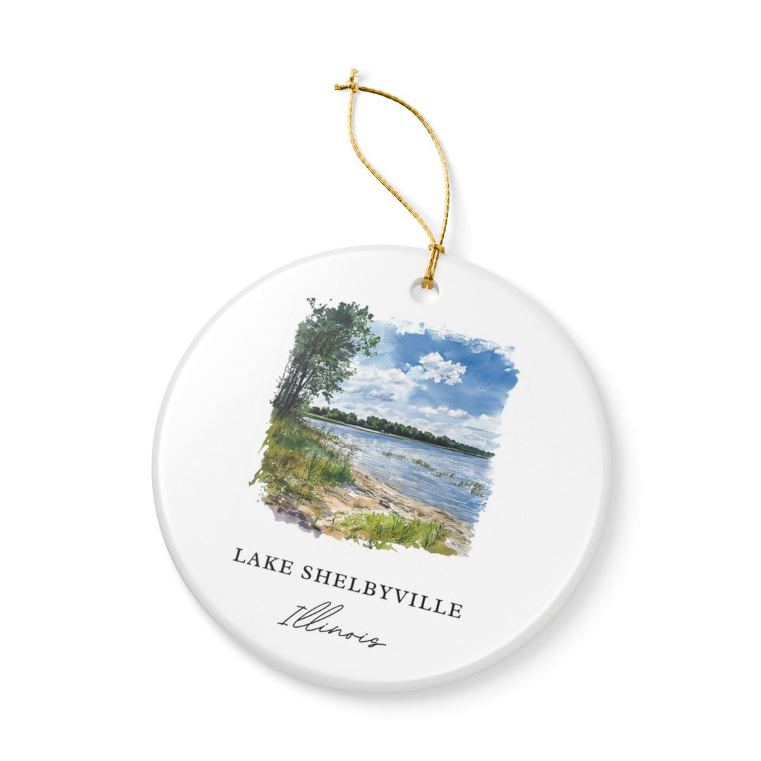 Lake Shelbyville Ornament: Unique Lake Shelbyville Souvenir, Lake Shelbyville Xmas Decor, and Authentic Lake Shelbyville Gift