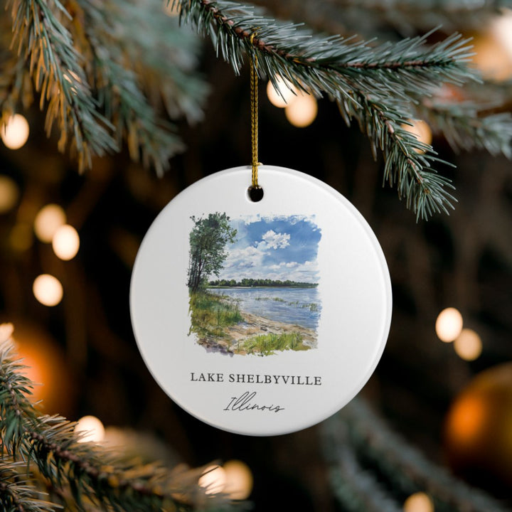 Lake Shelbyville Ornament: Unique Lake Shelbyville Souvenir, Lake Shelbyville Xmas Decor, and Authentic Lake Shelbyville Gift