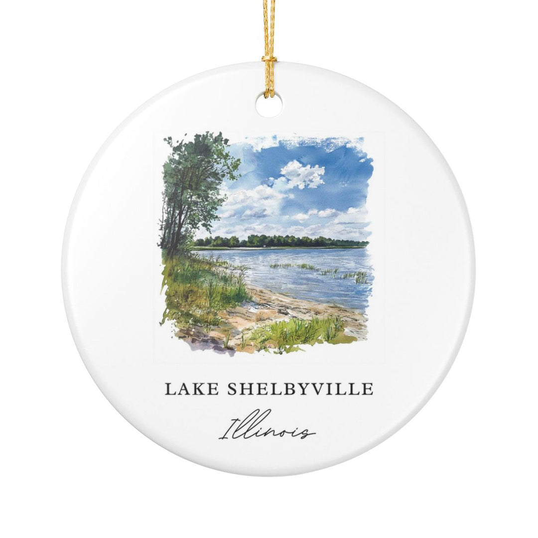 Lake Shelbyville Ornament: Unique Lake Shelbyville Souvenir, Lake Shelbyville Xmas Decor, and Authentic Lake Shelbyville Gift