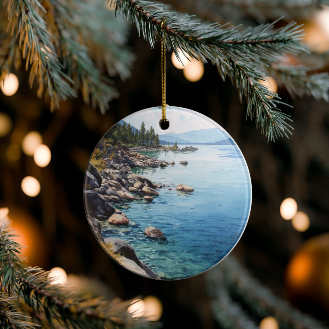 Lake Tahoe California USA Ornament: Unique Lake Tahoe Souvenir, Lake Tahoe California Xmas Decor, and Authentic Lake Tahoe Gift