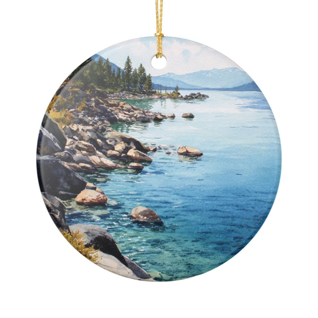 Lake Tahoe California USA Ornament: Unique Lake Tahoe Souvenir, Lake Tahoe California Xmas Decor, and Authentic Lake Tahoe Gift