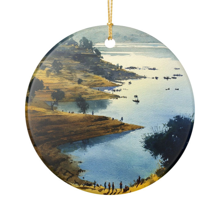 Lake Tana Ethiopia Ornament: Unique Lake Tana Souvenir, Lake Tana Ethiopia Xmas Decor, and Authentic Lake Tana Gift