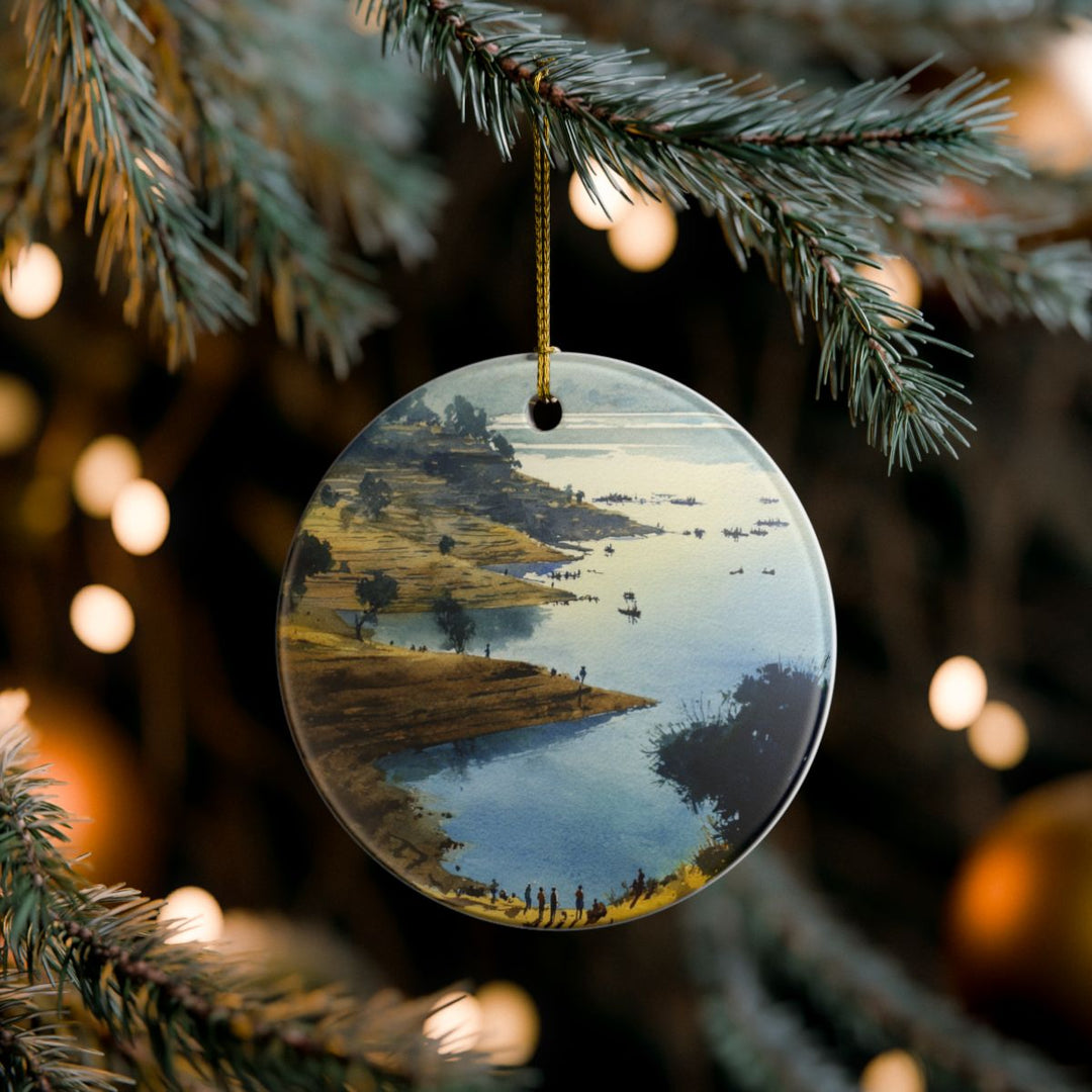 Lake Tana Ethiopia Ornament: Unique Lake Tana Souvenir, Lake Tana Ethiopia Xmas Decor, and Authentic Lake Tana Gift