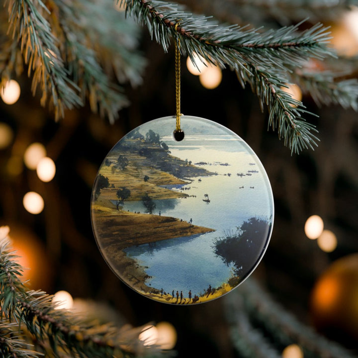 Lake Tana Ethiopia Ornament: Unique Lake Tana Souvenir, Lake Tana Ethiopia Xmas Decor, and Authentic Lake Tana Gift