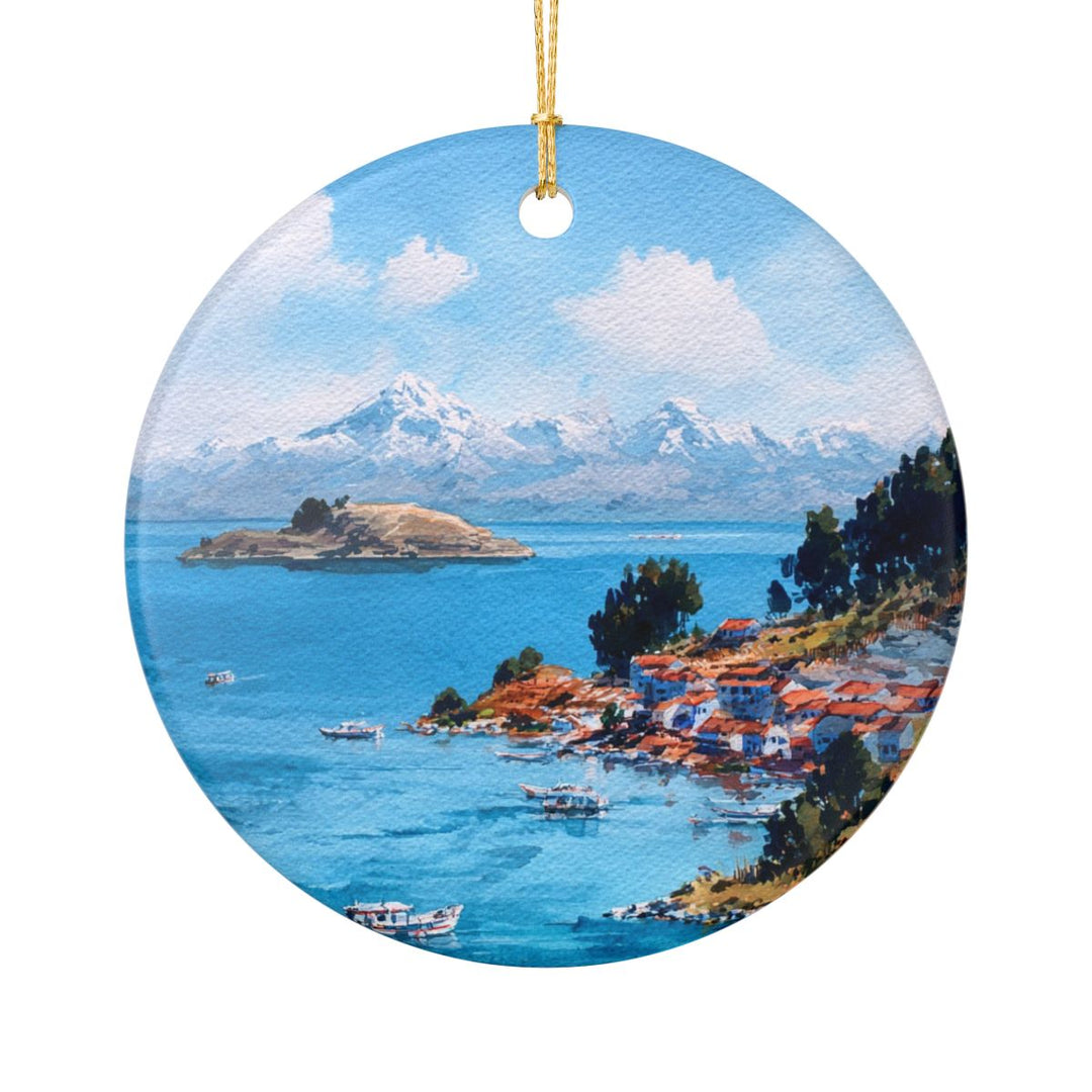 Lake Titicaca Peru Ornament: Unique Lake Titicaca Souvenir, Lake Titicaca Peru Xmas Decor, and Authentic Lake Titicaca Gift