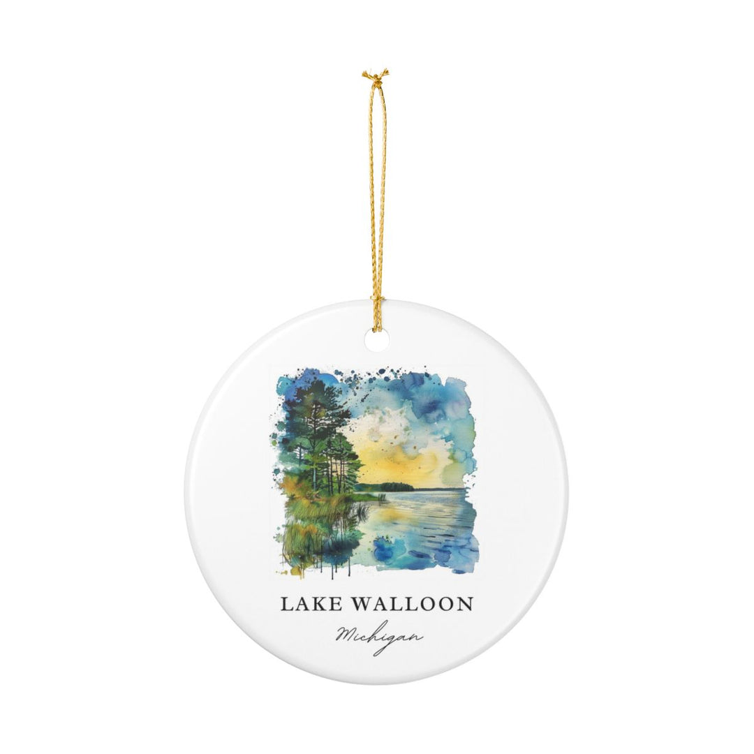 Lake Walloon MI USA Ornament: Unique Lake Walloon Souvenir, Lake Walloon Michigan Xmas Decor, and Authentic Lake Walloon Gift