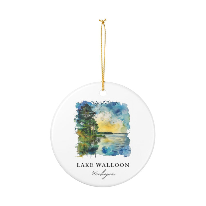 Lake Walloon MI USA Ornament: Unique Lake Walloon Souvenir, Lake Walloon Michigan Xmas Decor, and Authentic Lake Walloon Gift