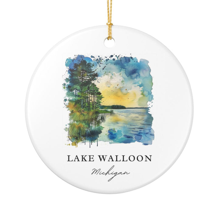 Lake Walloon MI USA Ornament: Unique Lake Walloon Souvenir, Lake Walloon Michigan Xmas Decor, and Authentic Lake Walloon Gift