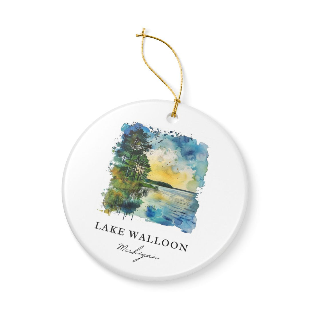Lake Walloon MI USA Ornament: Unique Lake Walloon Souvenir, Lake Walloon Michigan Xmas Decor, and Authentic Lake Walloon Gift