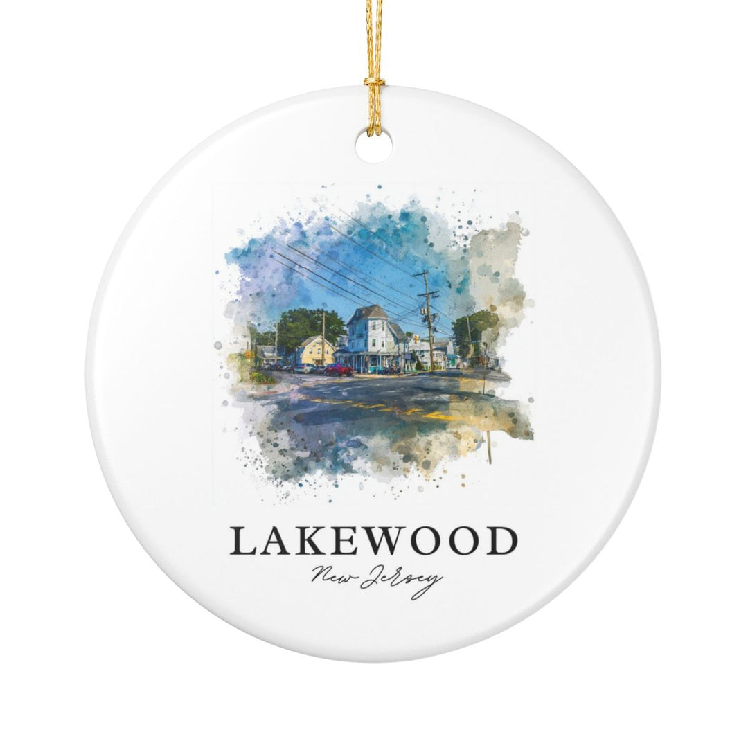 Lakewood NJ Ornament: Unique Lakewood Souvenir, Lakewood New Jersey Xmas Decor, and Authentic Lakewood Gift