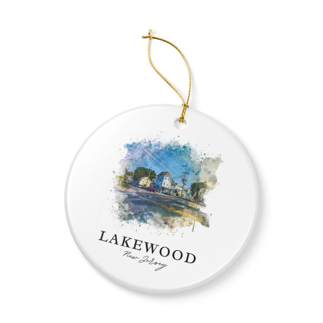 Lakewood NJ Ornament: Unique Lakewood Souvenir, Lakewood New Jersey Xmas Decor, and Authentic Lakewood Gift