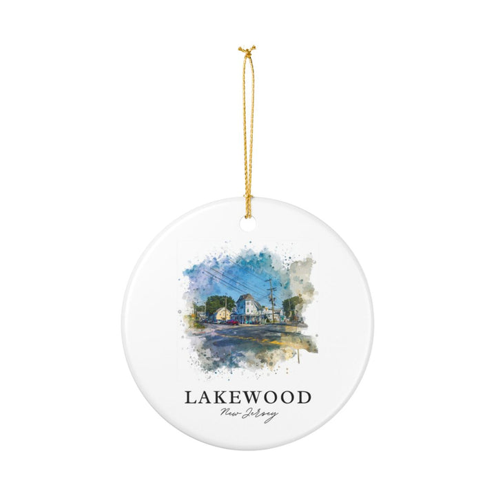 Lakewood NJ Ornament: Unique Lakewood Souvenir, Lakewood New Jersey Xmas Decor, and Authentic Lakewood Gift
