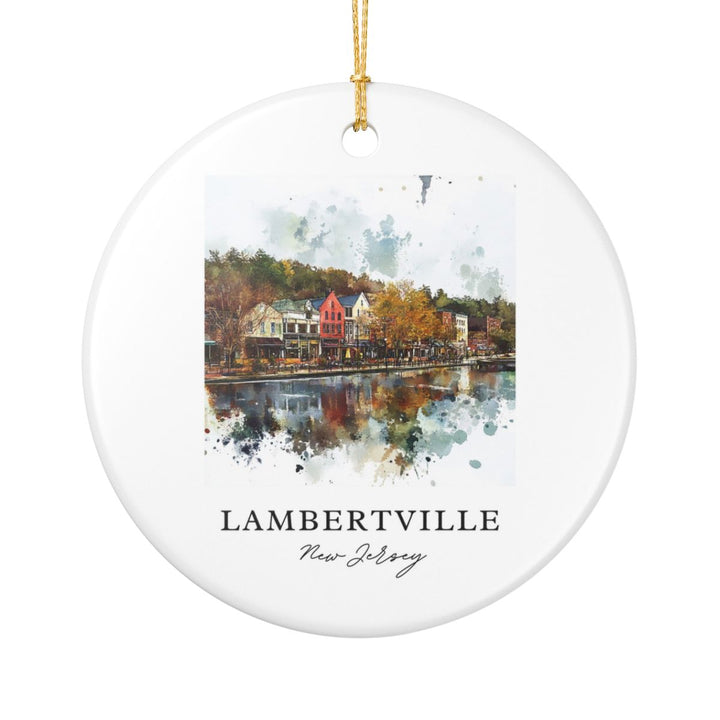 Lambertville New Jersey Ornament: Unique Lambertville Souvenir, Lambertville New Jersey Xmas Decor, and Authentic Lambertville Gift