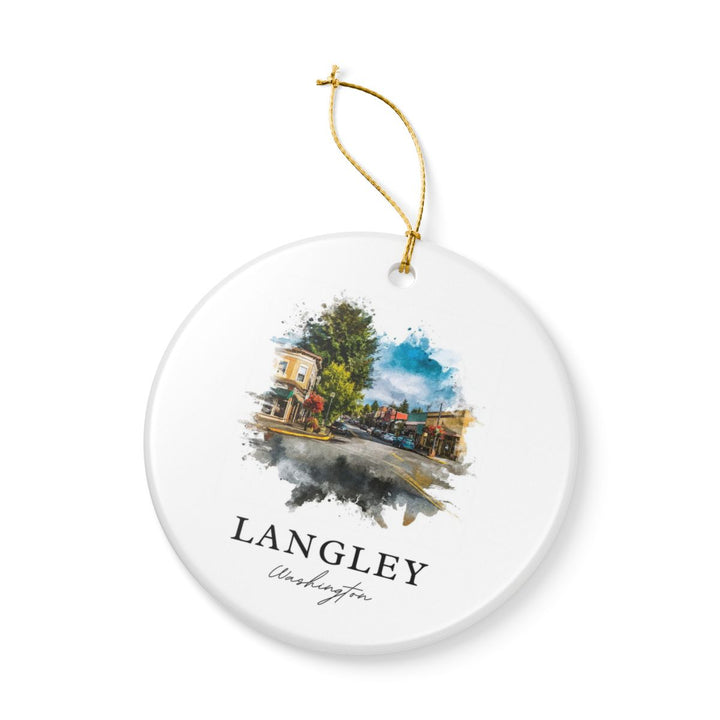 Langley Washington Ornament: Unique Langley Souvenir, Langley Washington Xmas Decor, and Authentic Langley Gift