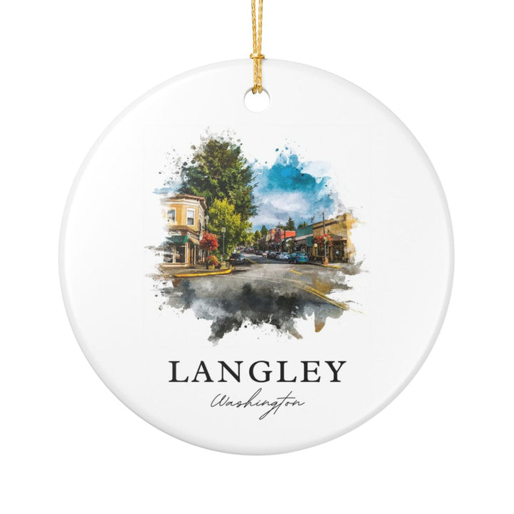 Langley Washington Ornament: Unique Langley Souvenir, Langley Washington Xmas Decor, and Authentic Langley Gift