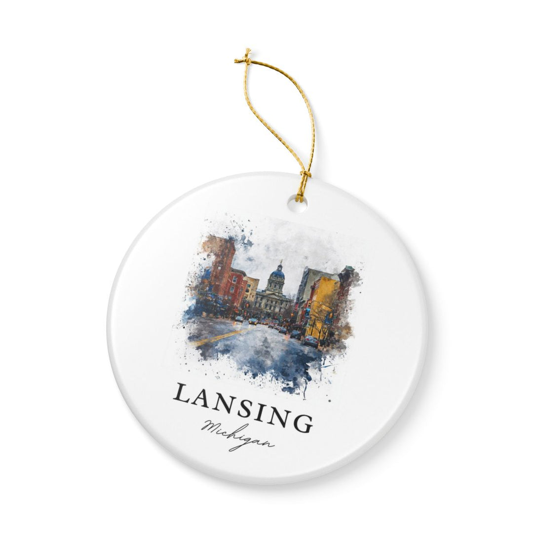 Lansing Michigan A Ornament: Unique Lansing Michigan A Souvenir, Lansing Michigan A Xmas Decor, and Authentic Lansing Michigan A Gift