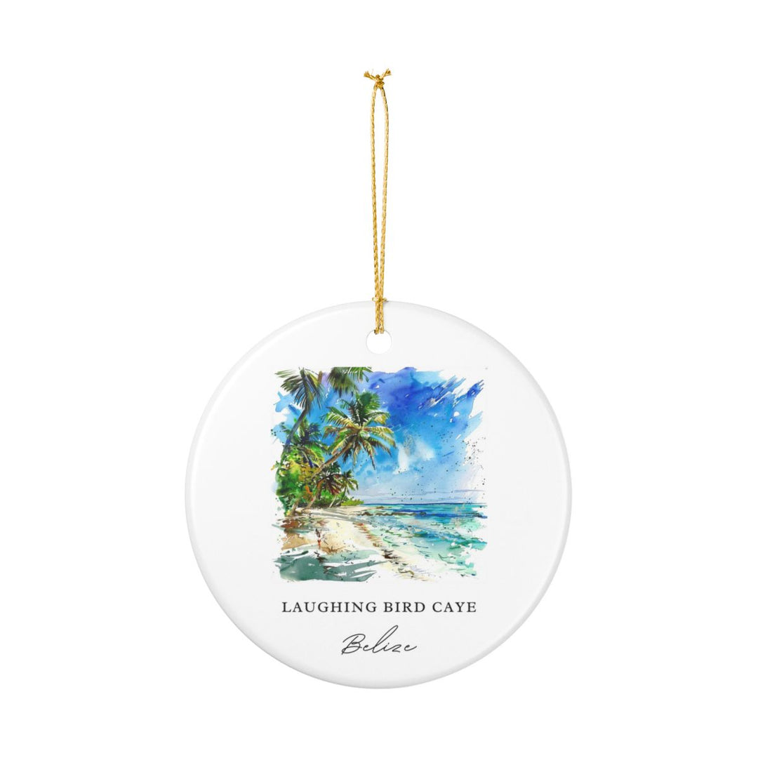 Laughing Bird Caye Beach Belize Ornament: Unique Laughing Bird Caye Beach Belize Souvenir, Laughing Bird Caye Beach Belize Xmas Decor